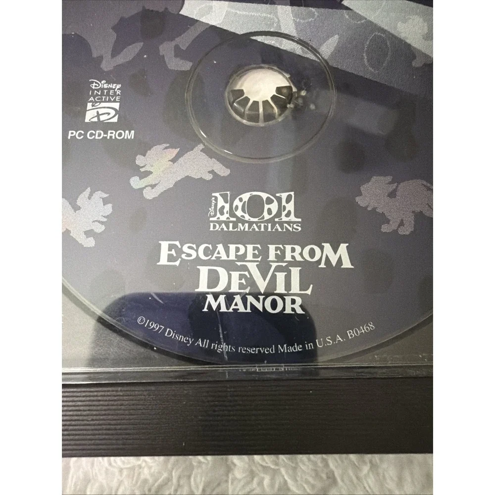 Disney 101 Dalmations Escape From Devil Manor PC CD ROM 1997 Jewel Case Vtg